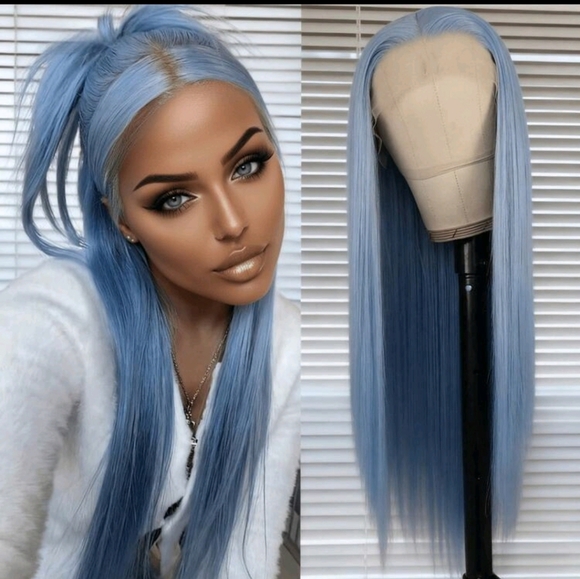 Elegant Blue Women's Hair Wig 36 Inches